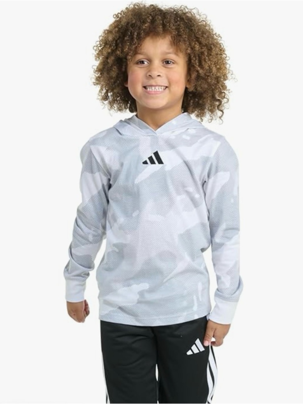 Boys Adidas Long sleeve Halftone Camo Printed Cotton Tee Hoodie Size 4